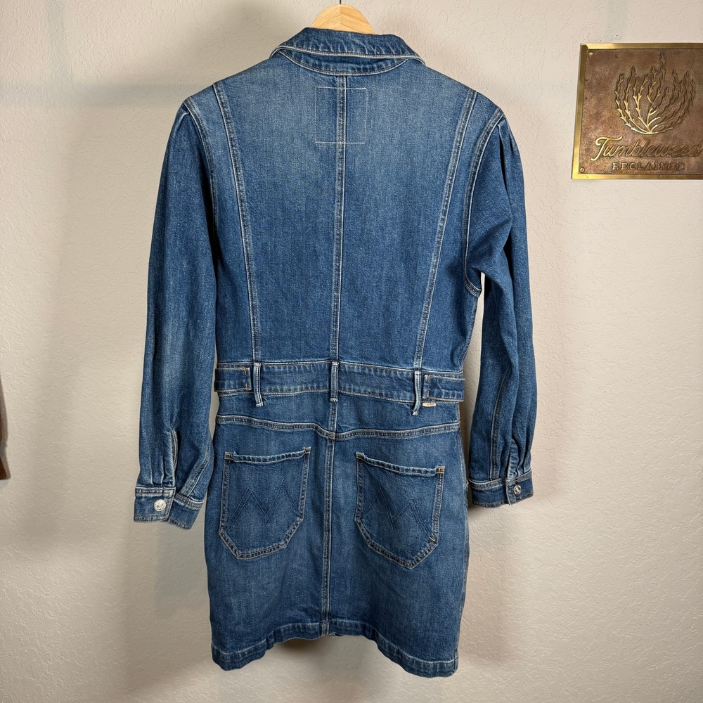 Mother Superior Womens‎ Denim Mini Dress Medium Wash Blue Long Sleeve Size M NEW - Picture 8 of 12
